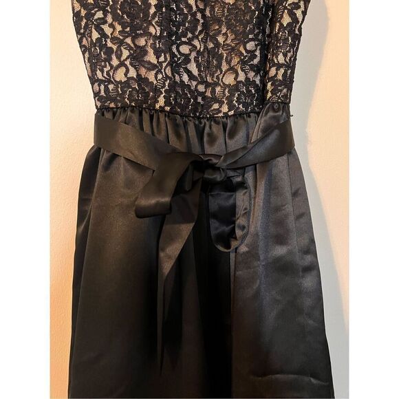 Banana Republic 2 Sleeveless Lace Bodice Satin Bottom Knee Length Cocktail Dress - Picture 3 of 11